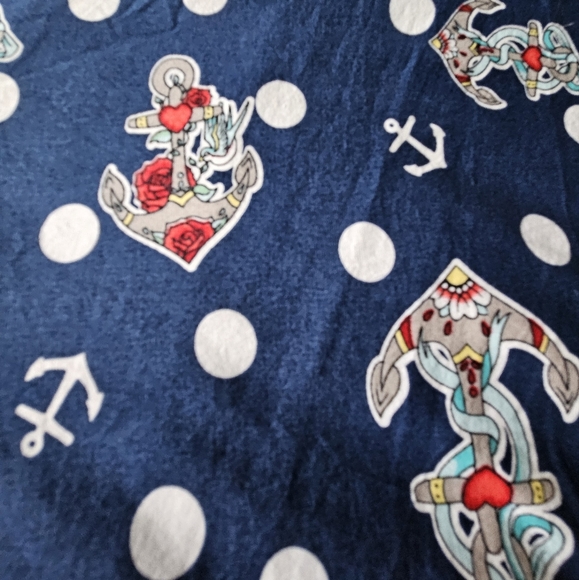 Hell Bunny 50s style anchor print swing skirt - Picture 6 of 7